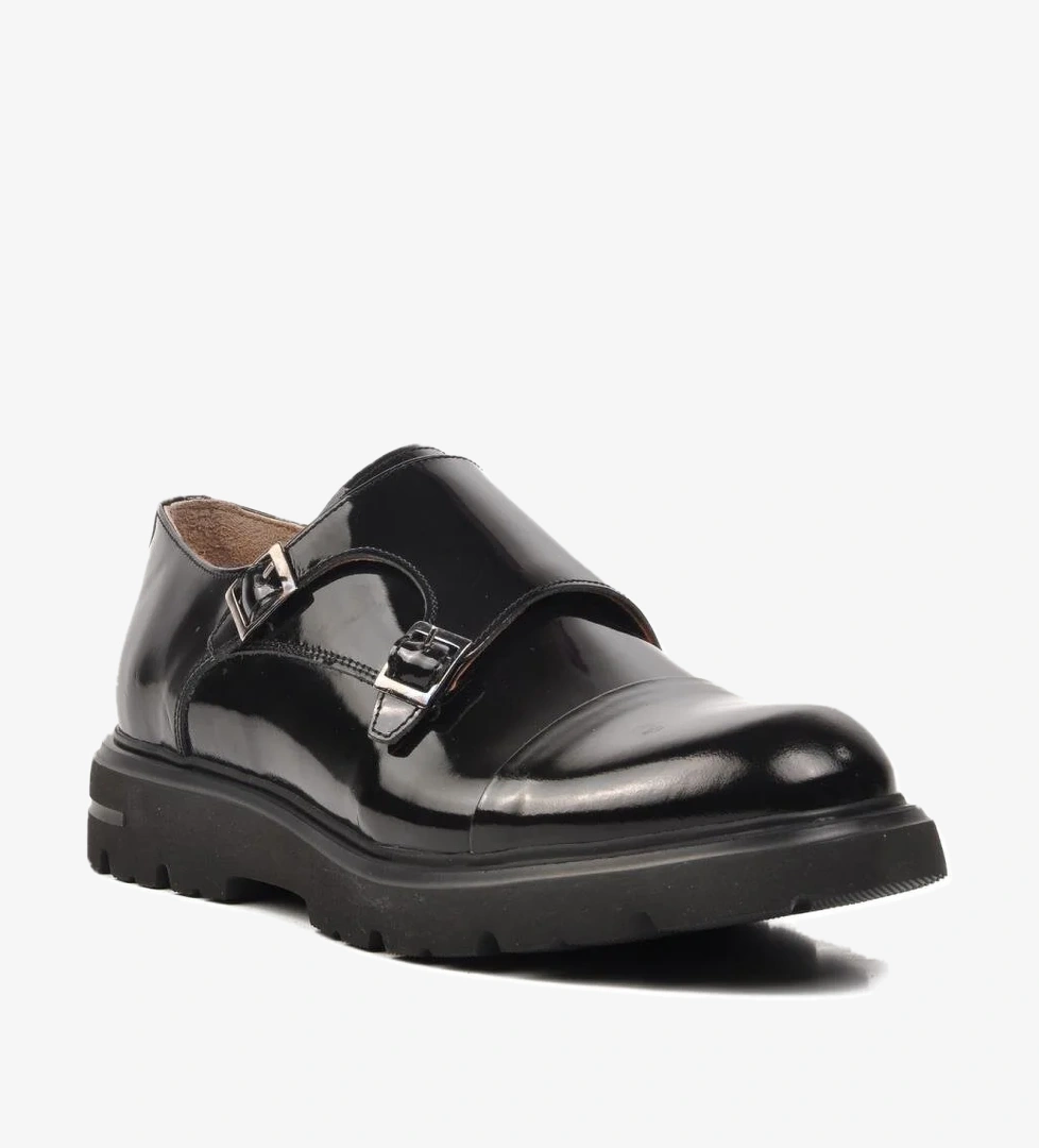 Premium 33284 Siyah Rugan Hakiki Deri Erkek Casual Ayakkabı