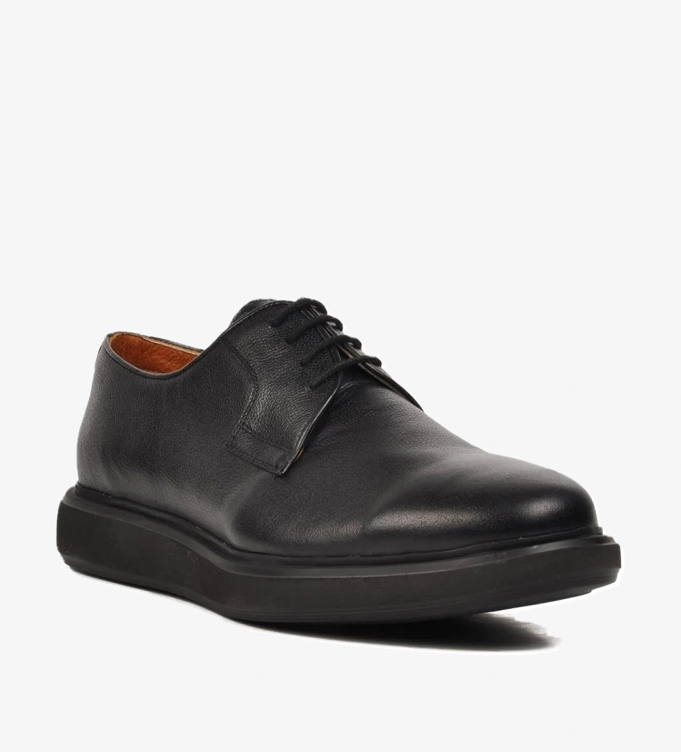 Premium 33275 Siyah Hakiki Deri Erkek Casual Ayakkabı