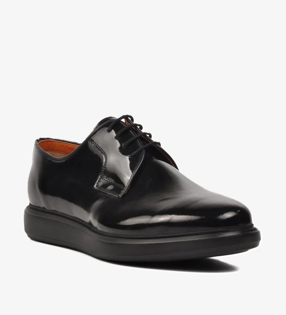 Premium 33275 Siyah Rugan Hakiki Deri Erkek Klasik Ayakkabı