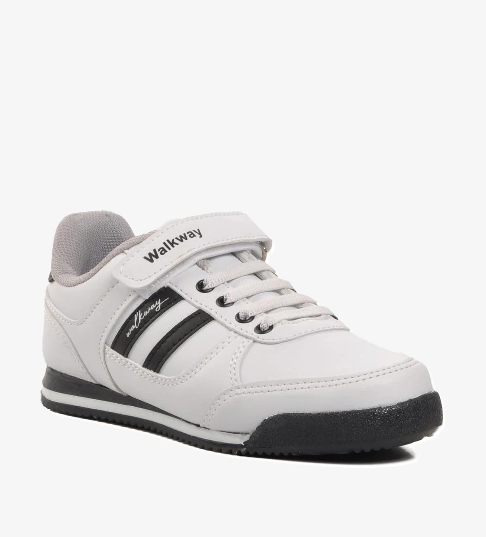 Effective PU-P Beyaz-Siyah Çocuk Spor Ayakkabı