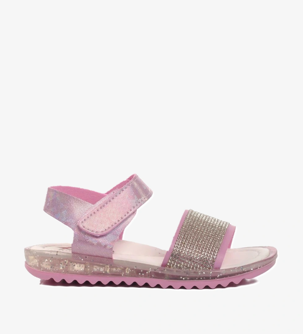 24-408-P Pembe Simli Çocuk Sandalet - Görsel 1