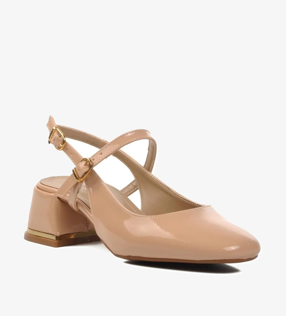 519015 Nude Rugan Kadın Topuklu Ayakkabı - Görsel 1