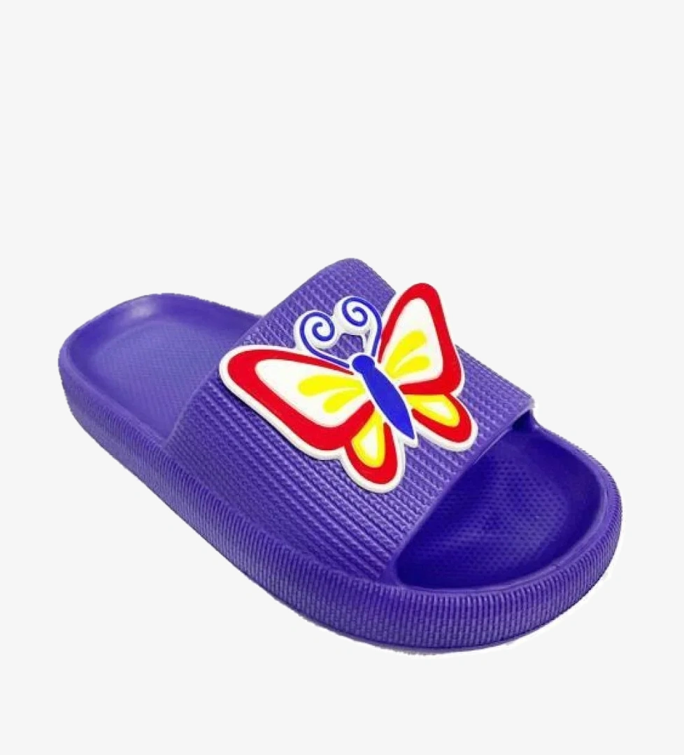 200-24 Kelebek Figürlü Suya Dayanıklı Kız Çocuk Terlik 24-35 - Görsel 1