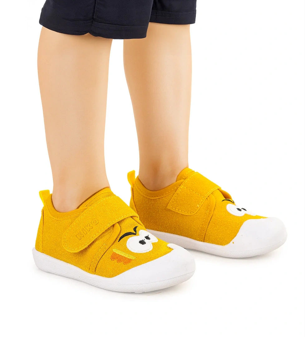 Cookie Cırtlı Erkek Bebek İlk Adım Panduf Ayakkabı Sarı