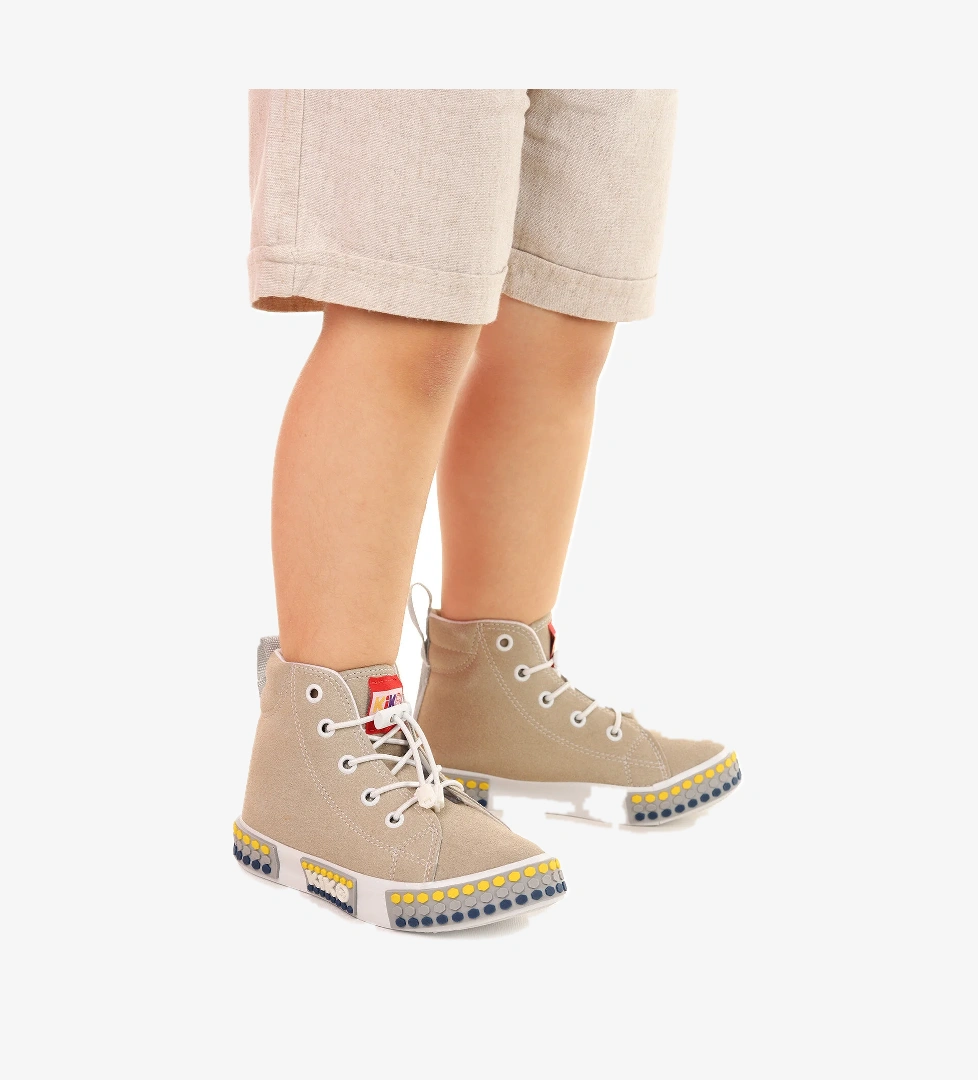 Gamel Günlük Lastikli Erkek Çocuk Bot Ayakkabı Gri - Görsel 1