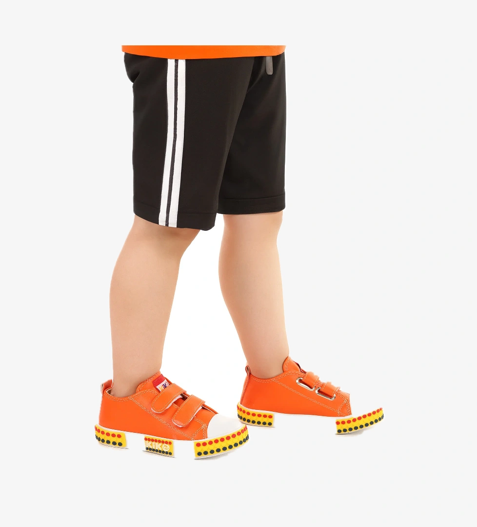 Kach Cırtlı Erkek Çocuk Günlük Spor Ayakkabı Turuncu