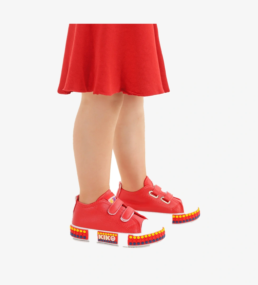 Kach Cırtlı Kız Bebek Günlük Spor Ayakkabı Kırmızı - Görsel 1