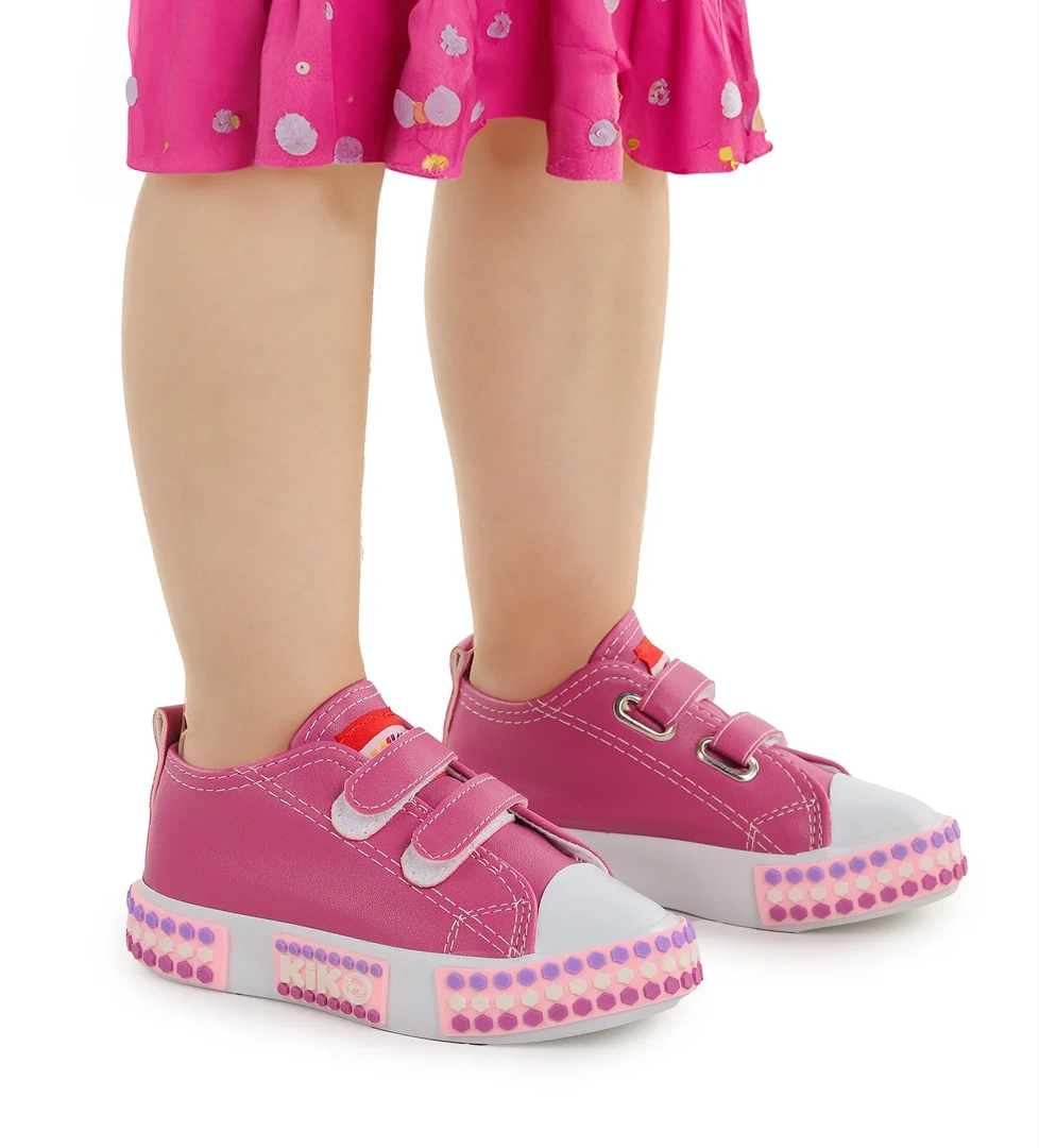 Kach Cırtlı Kız Bebek Günlük Spor Ayakkabı Fuşya