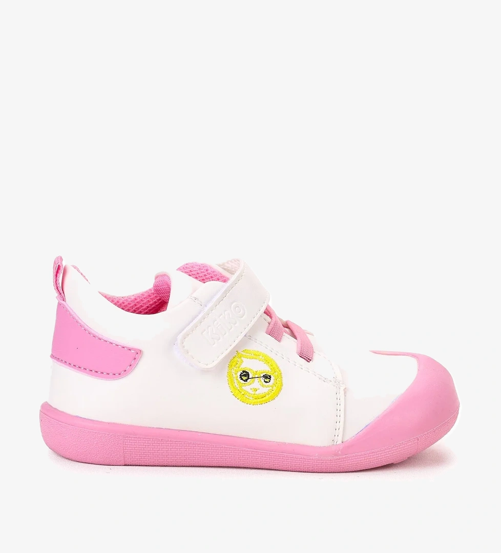 Smile Cırtlı Kız Bebek İlk Adım Panduf Ayakkabı Pembe