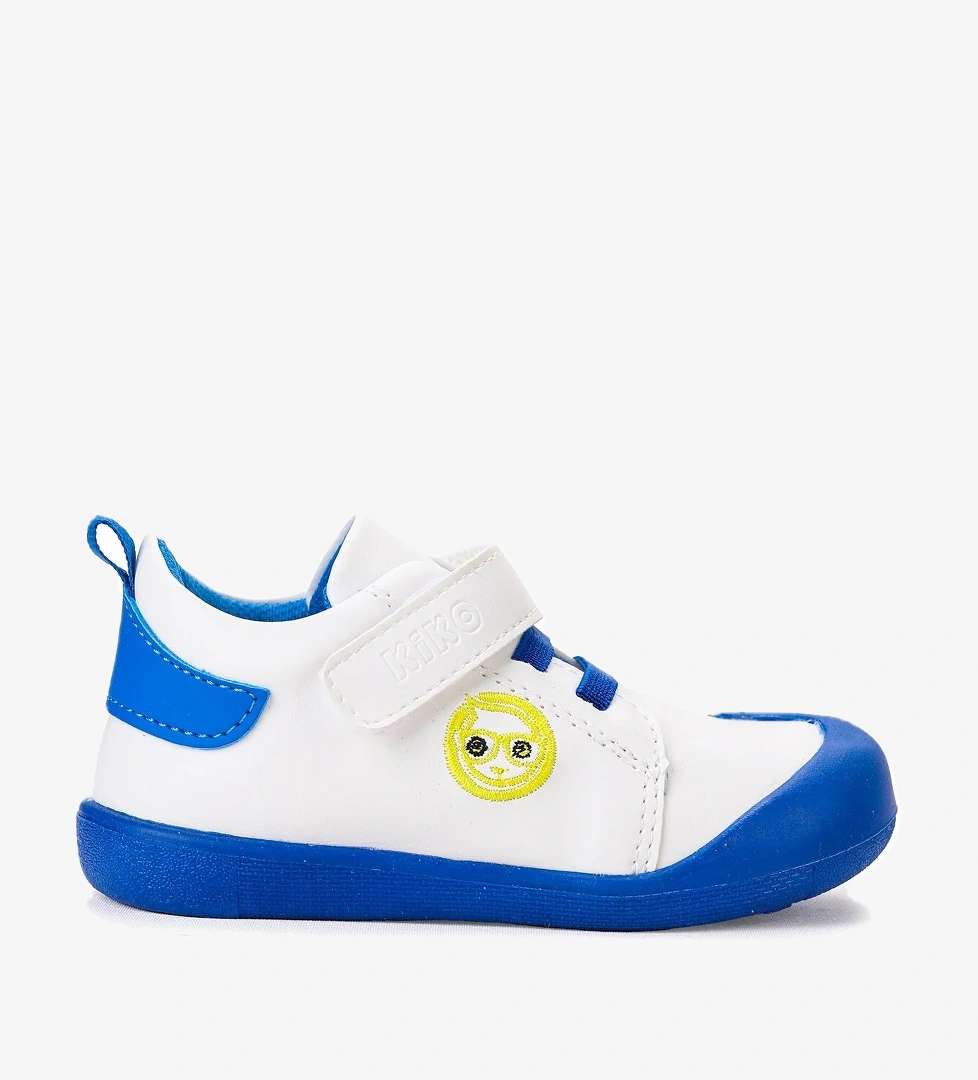 Smile Cırtlı Erkek Bebek İlk Adım Panduf Ayakkabı Saks Mavi