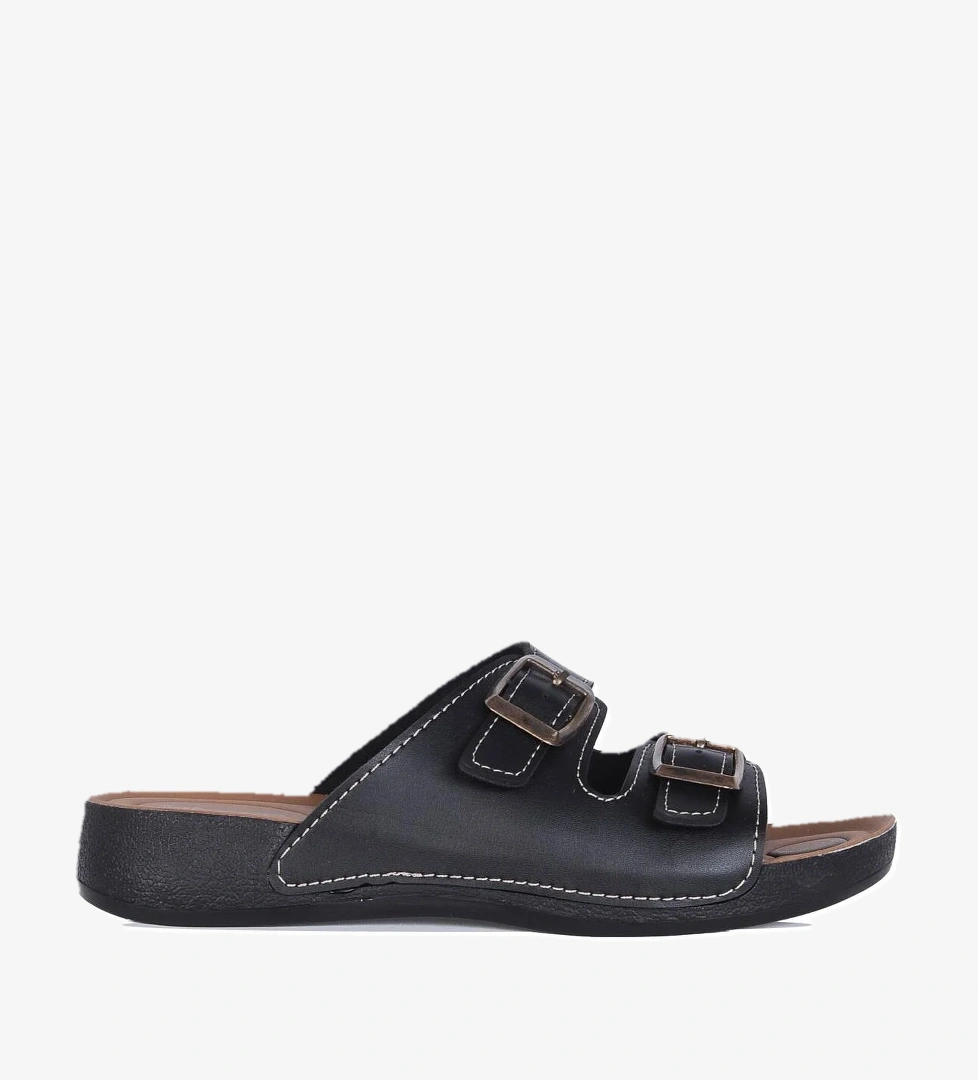 Ayakcenter Gezer 15830 Siyah Tokalı Kadın Düz Terlik model görseli