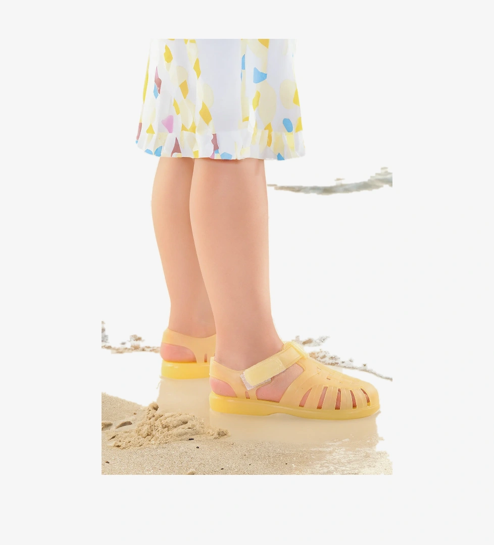 Fina Günlük Deniz Havuz Plaj Kız Çocuk Sandalet Ayakkabı Bej