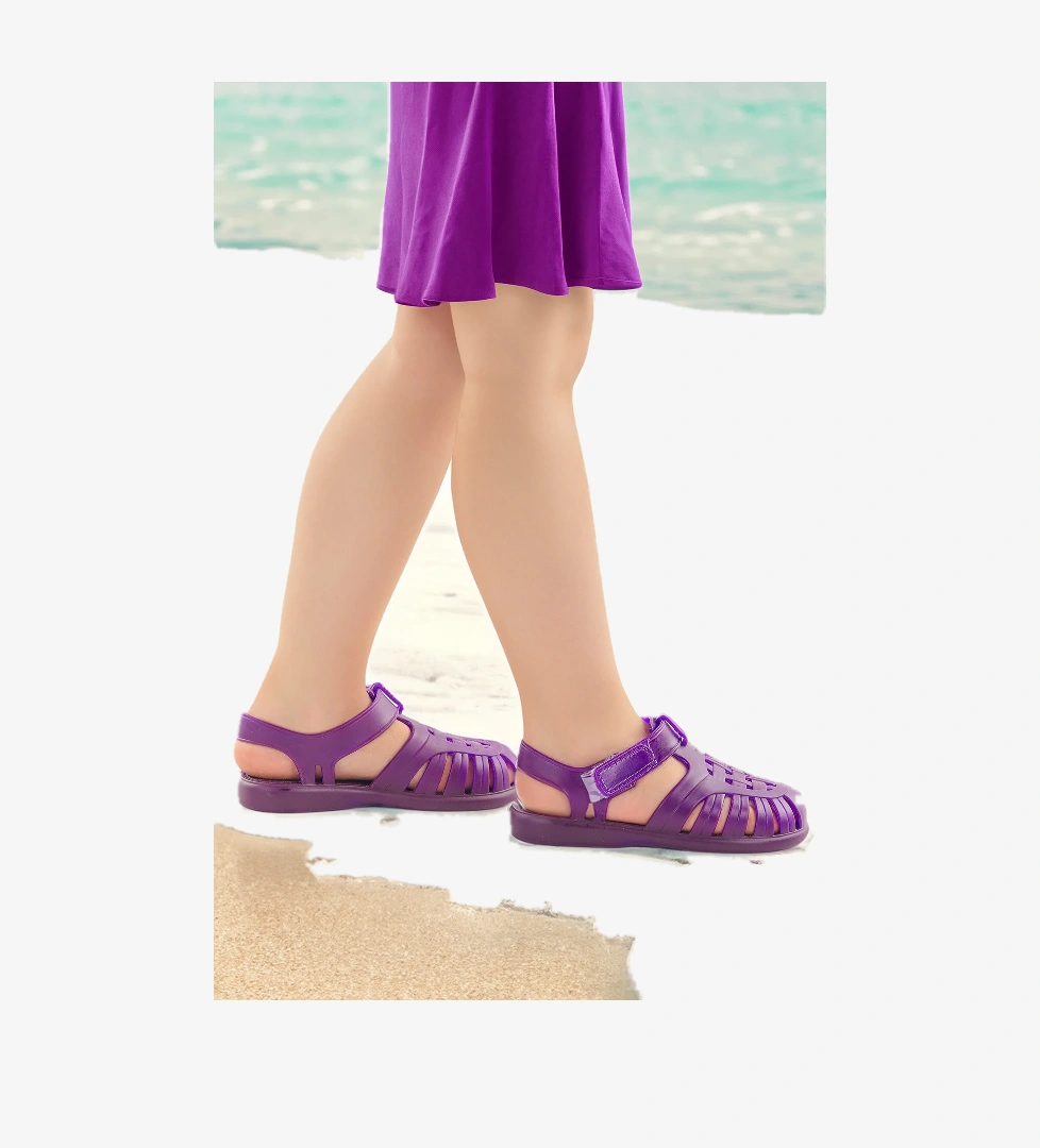 Fina Günlük Deniz Havuz Plaj Kız Çocuk Sandalet Ayakkabı Mor