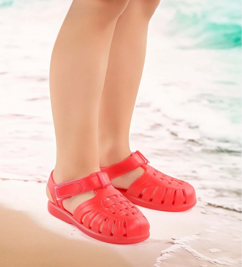 Fina Günlük Deniz Havuz Plaj Kız Çocuk Sandalet Ayakkabı Kırmızı