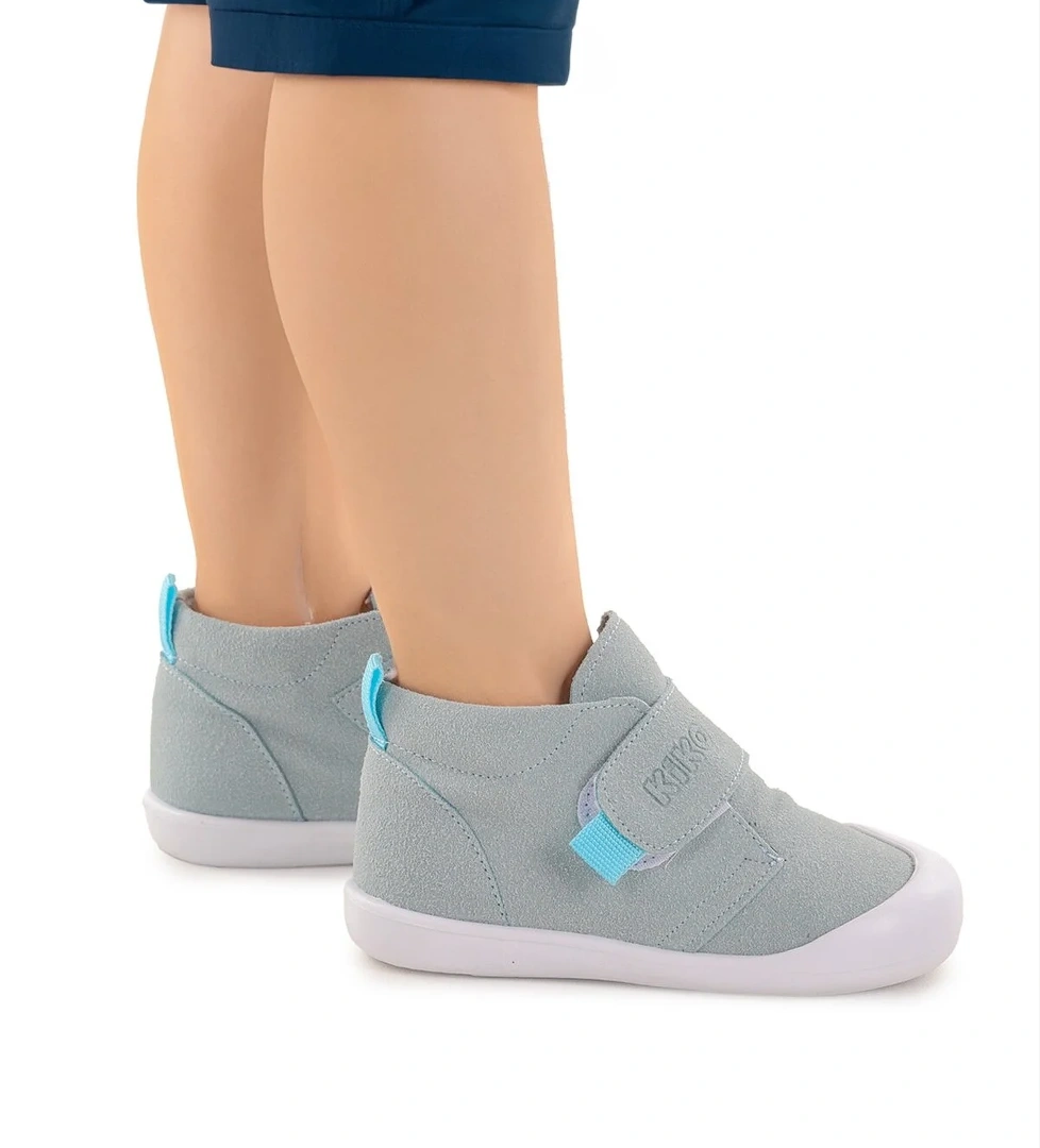 Winnie İlk Adım Cırtlı Erkek Bebek Günlük Bot Ayakkabı Bebe Mavi