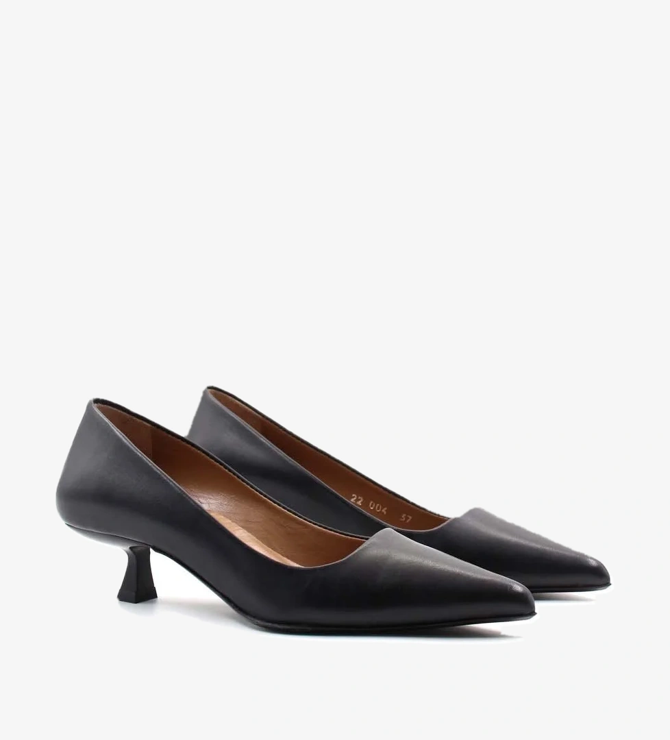 Hakiki Deri Kadın Kısa Topuklu Ayakkabı 019ZA22-004 - Görsel 1