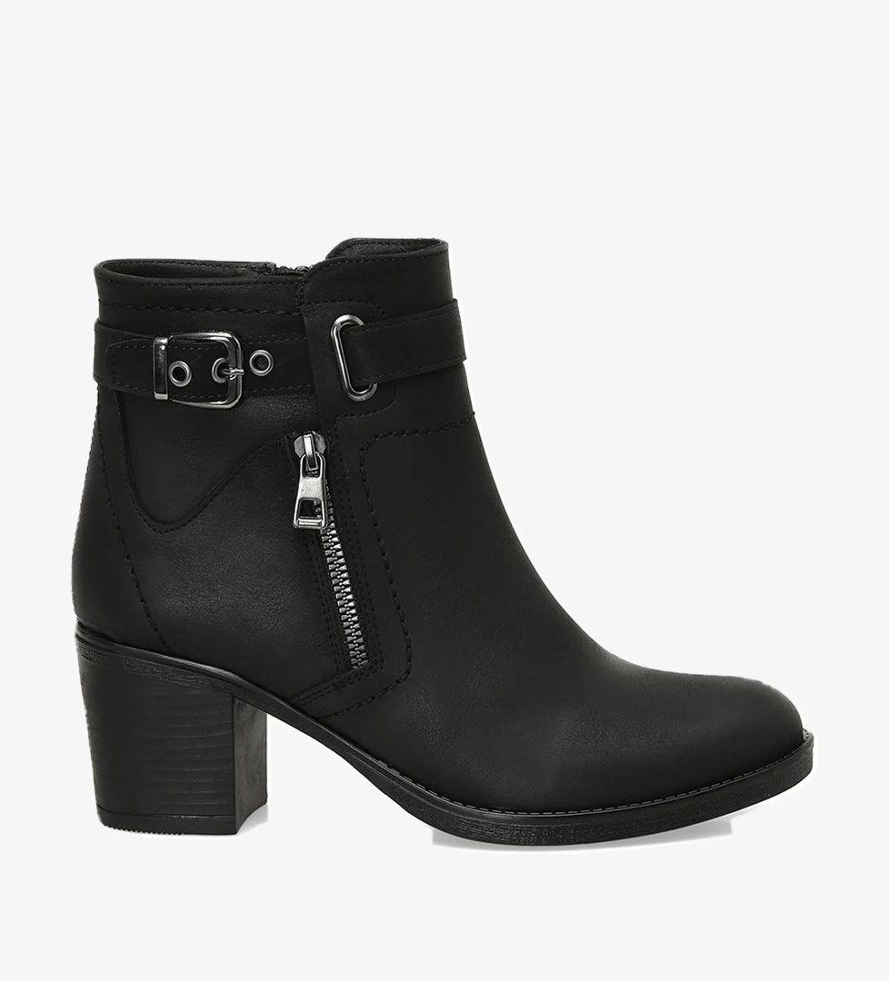 24K-1031 4PR Siyah Kadın Topuklu Bot - Görsel 1