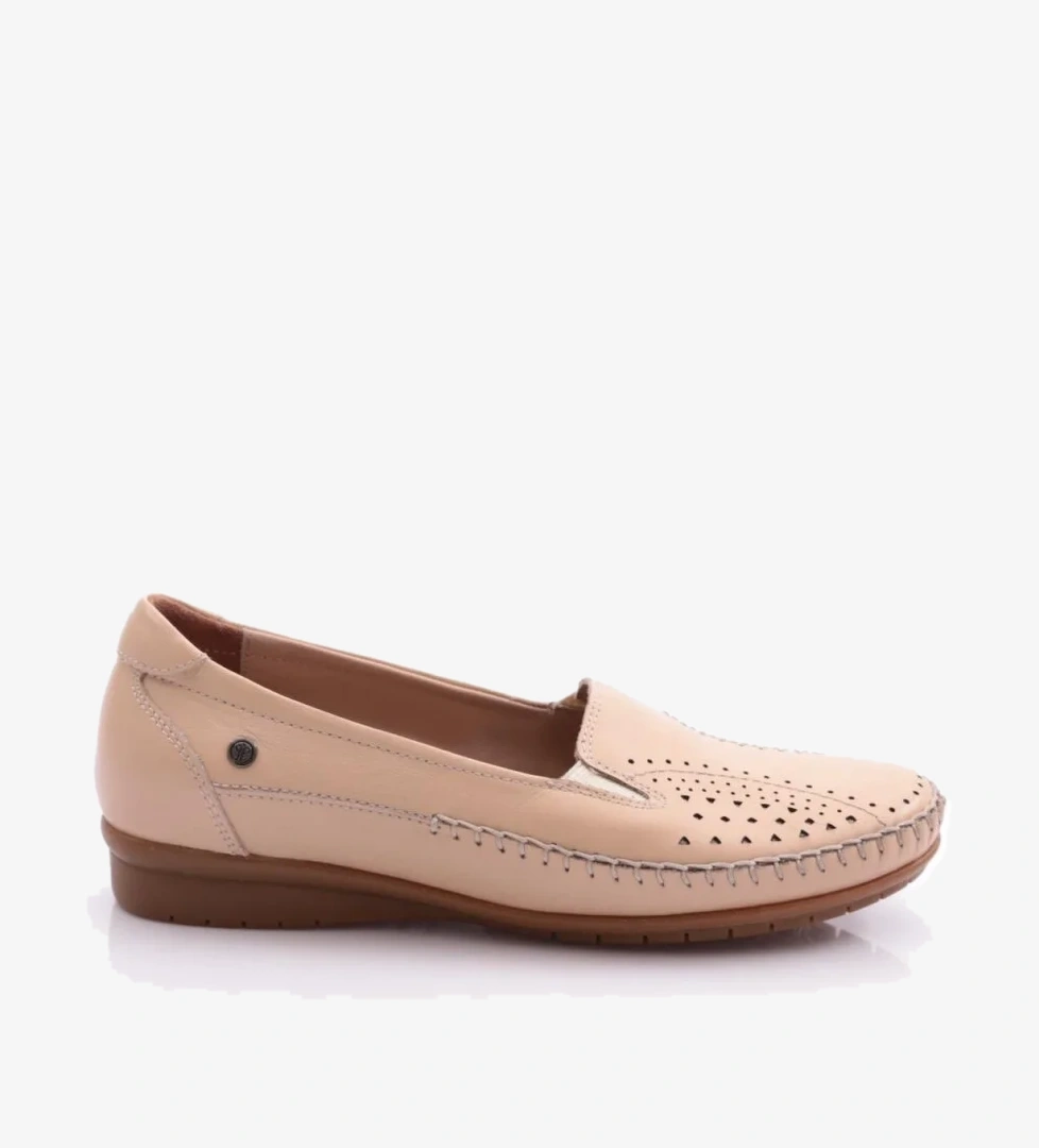 Forelli Forelli Bej Teresa-G 51301 Deri Comfort Ss Kadın Ayakkabı Casual Ayakkabı | Flo Bej - 1. görsel