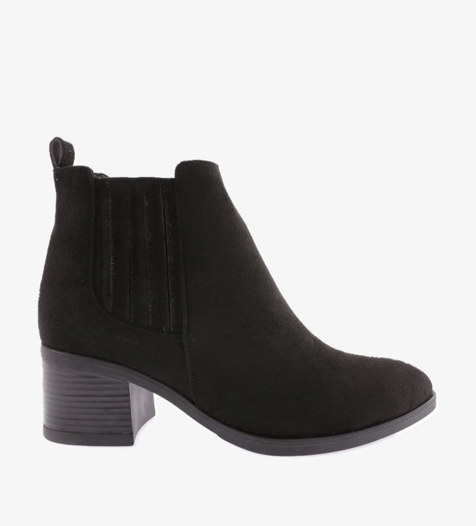 9007-2164-22K Kadin Çizgili Topuklu Kisa Bot