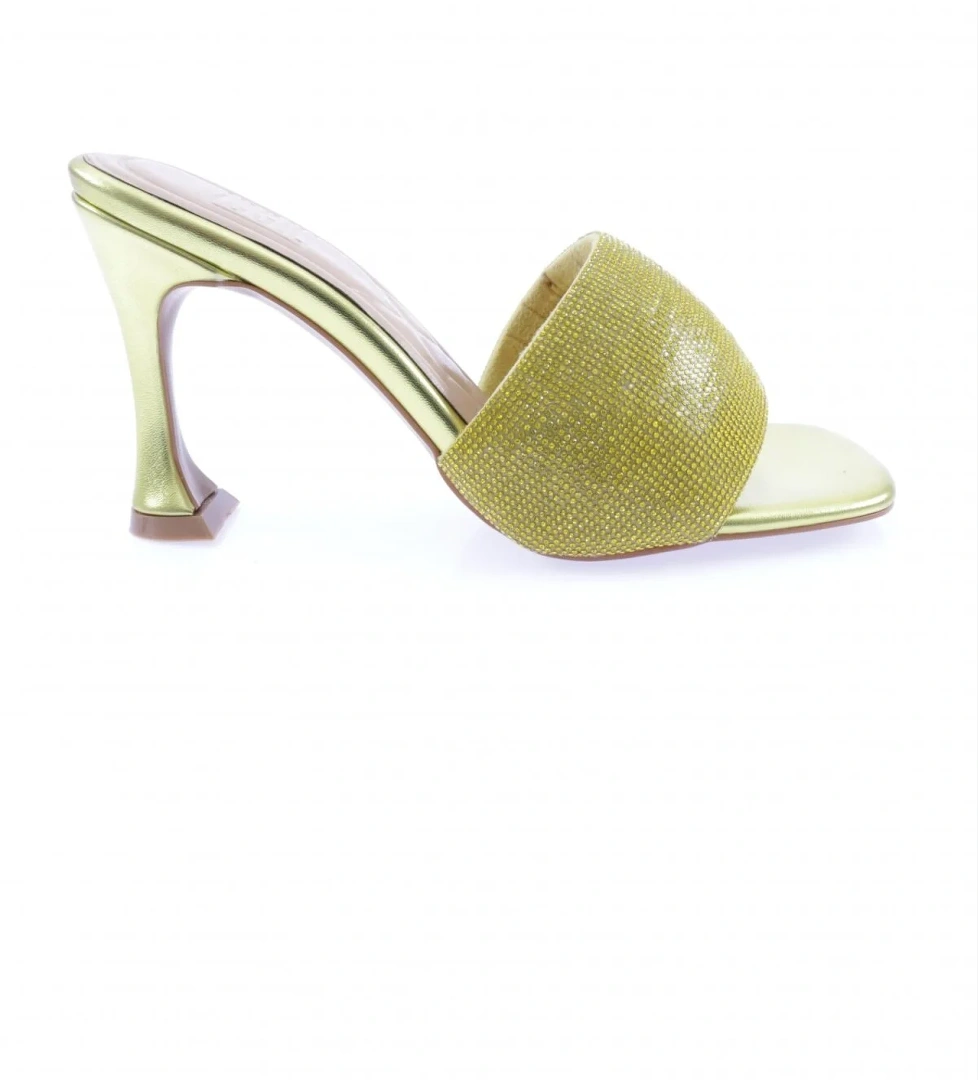 8021-23Y Kadin Silver Taşli Topuklu Terlik