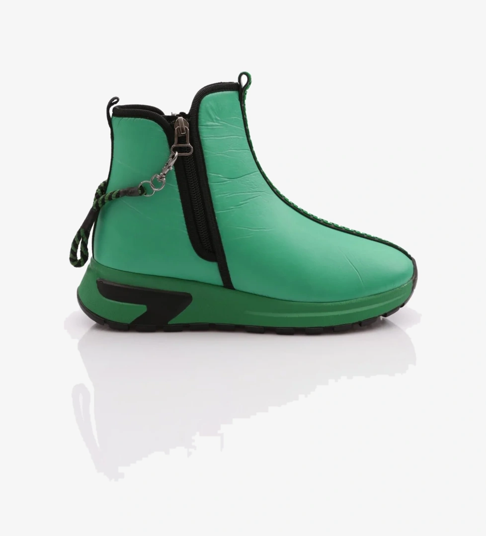 685-22K Kadin Kalin Taban Fermuar Detayli Bot