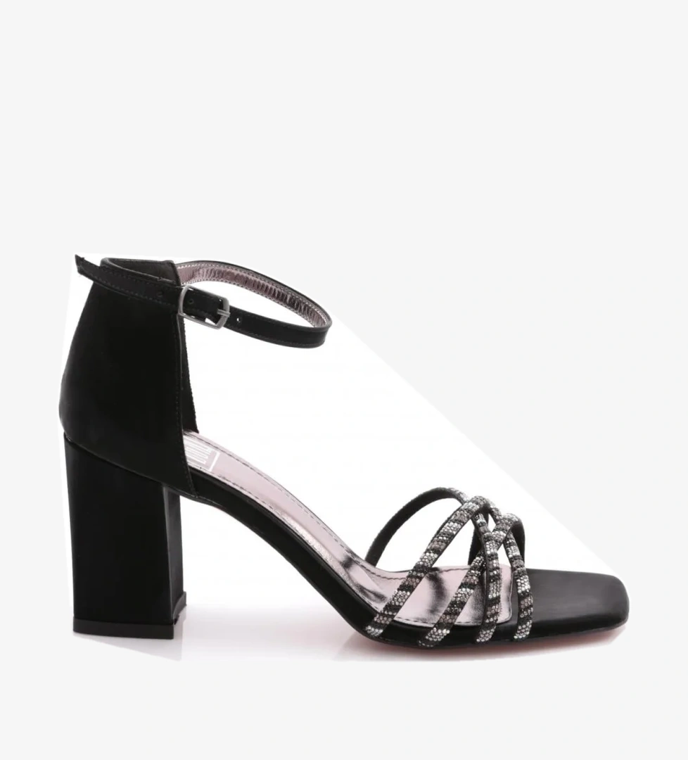 Pm08-K37 Kadin Taş İşlemeli Topuklu Ayakkabi