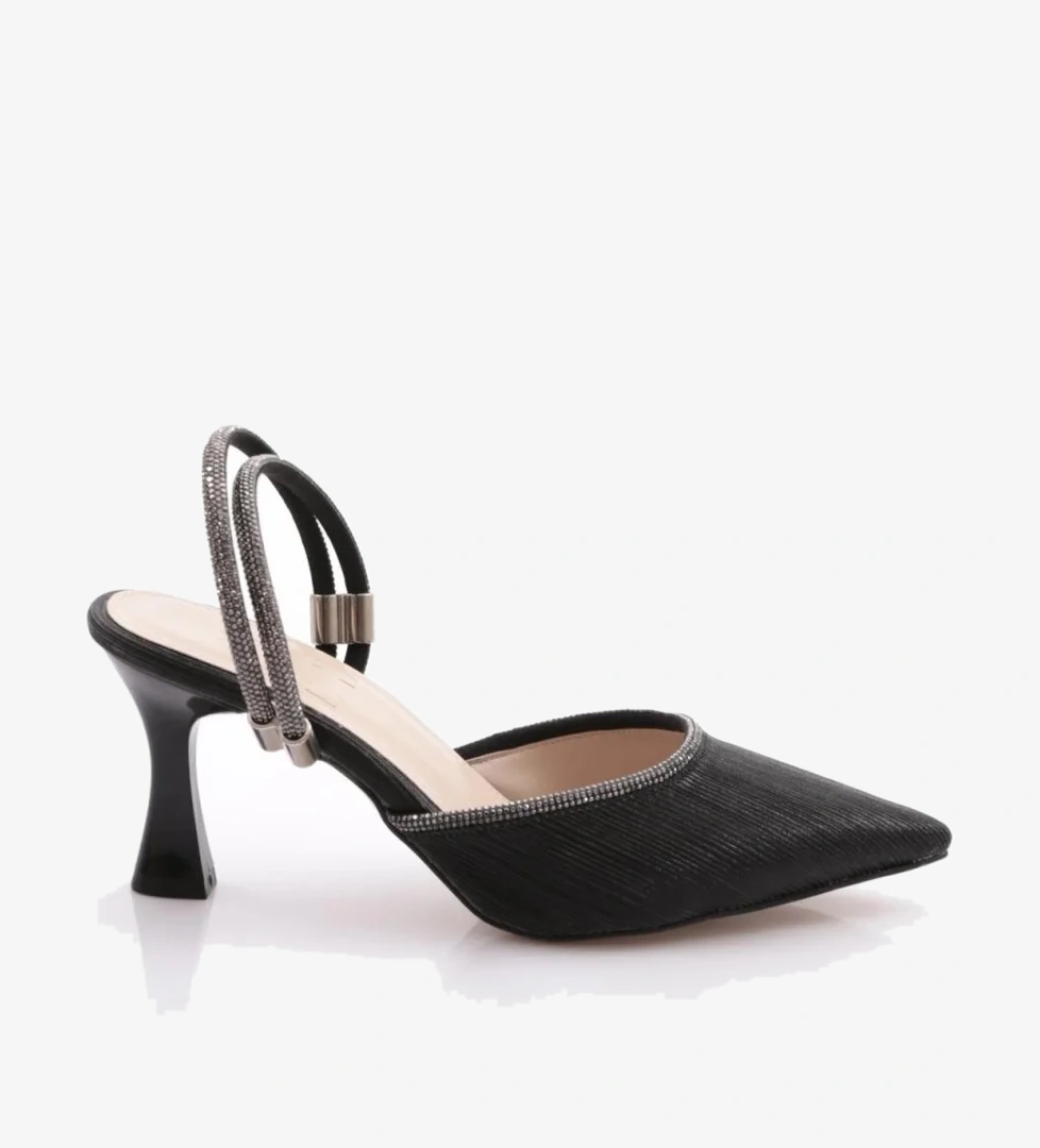 Pm309-K342-1 Kadin Taş Süslemeli Topuklu Abiye Ayakkabi - Görsel 1