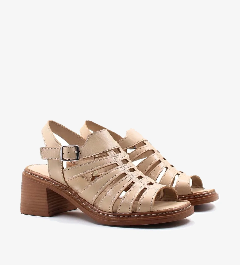 Hakiki Deri Kadın Dolgu Topuk Sandalet 621ZA937L