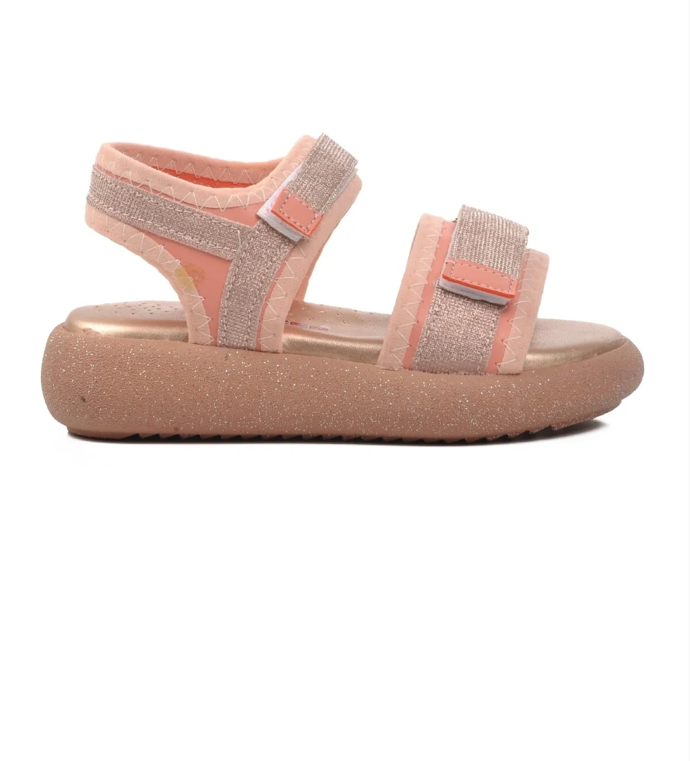 24-402-P Pudra Simli Ortopedik Taban Çocuk Sandalet - Görsel 1