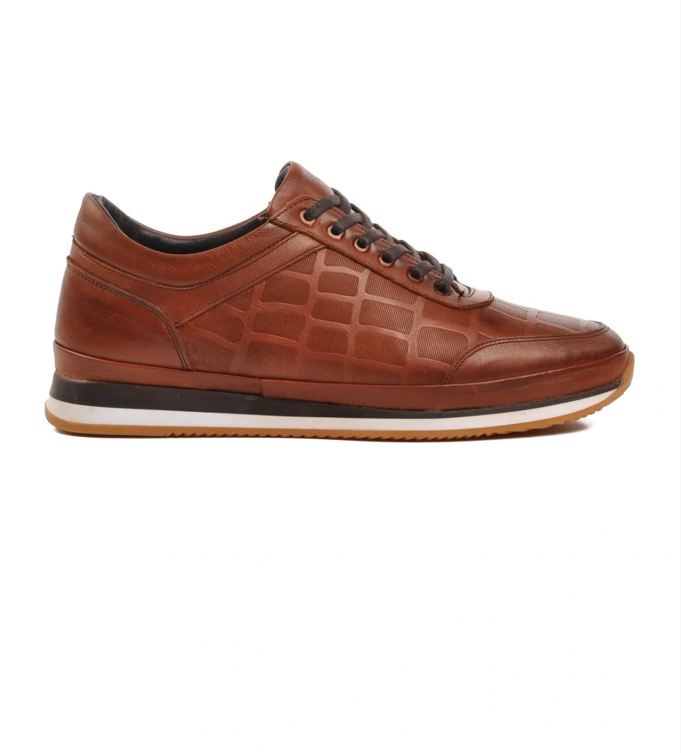 E-166 Taba Hakiki Deri Erkek Günlük Ayakkabı