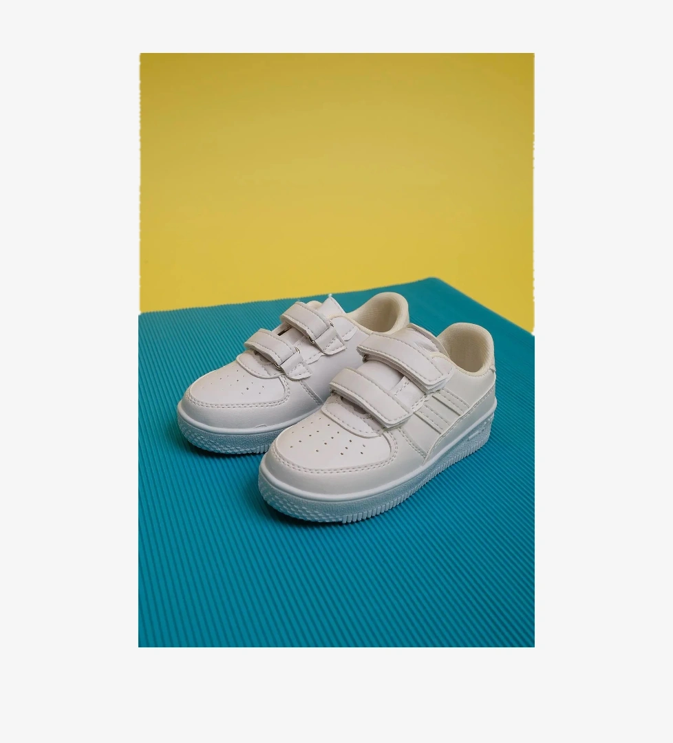 Pepe Beyaz Beyaz Air Kalın Taban Çift Bantlı Unisex Bebek Çocuk Sneaker PEPE-3579 - Görsel 1