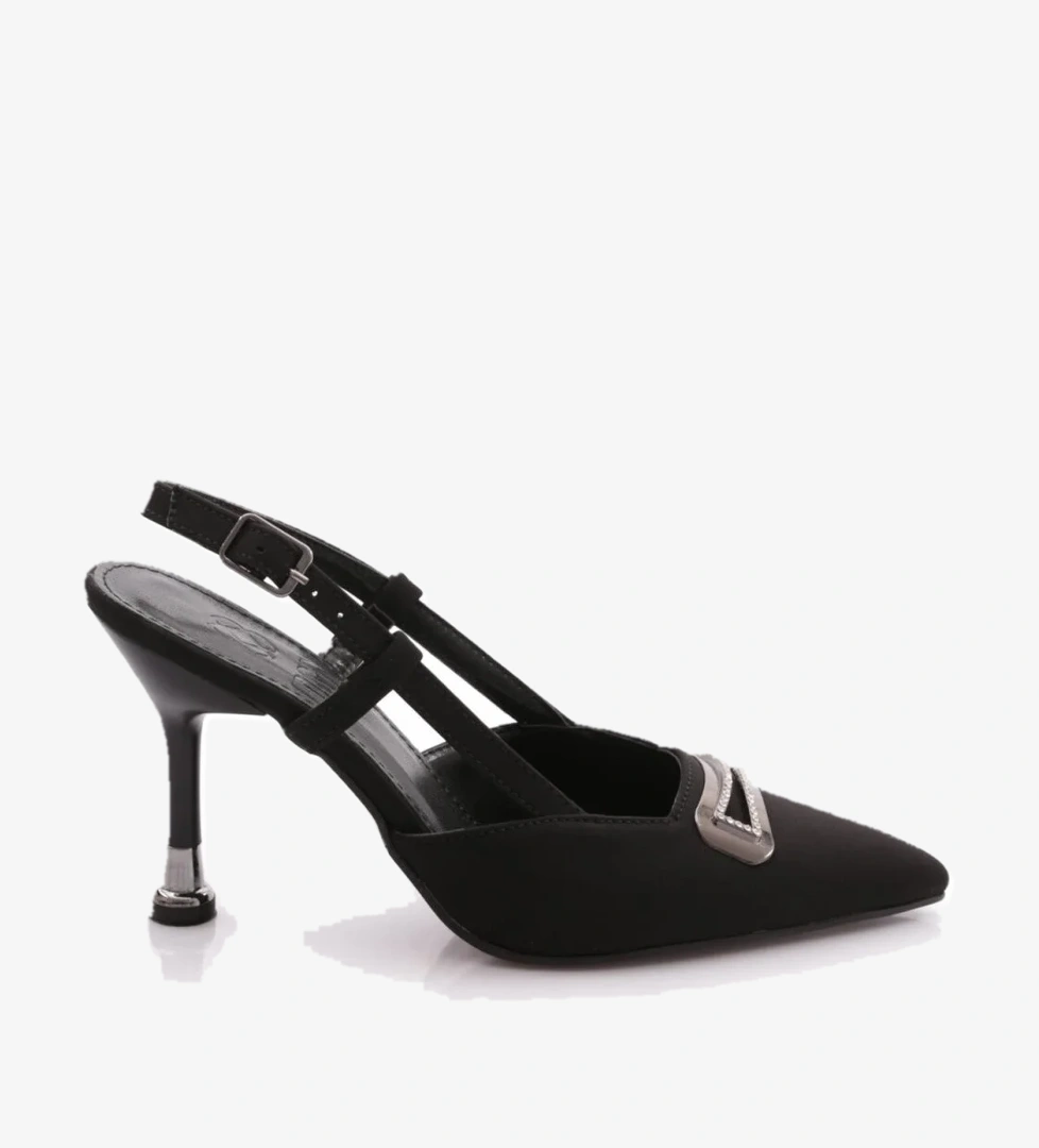 512 Kadin Arkadan Bağlamali Topuklu Ayakkabi - Görsel 1