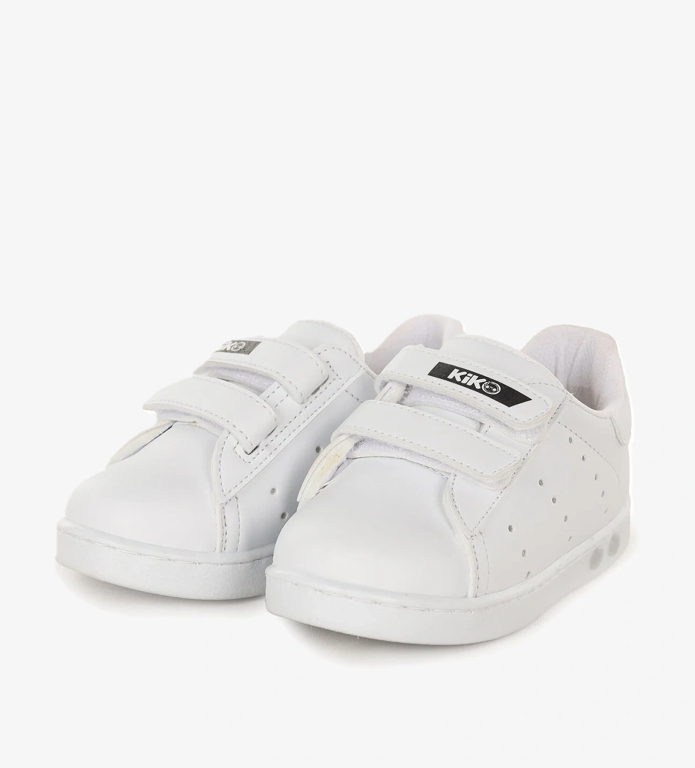 Royzo Cırtlı Işıklı Erkek Bebek Spor Ayakkabı Beyaz