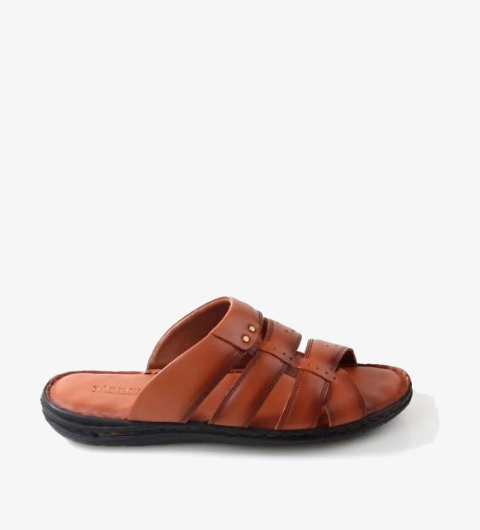 Tardelli 179 Erkek Büyük Numara (45-48) Ortopedik Masaj Tabanlı Hakiki Deri Terlik - Görsel 1