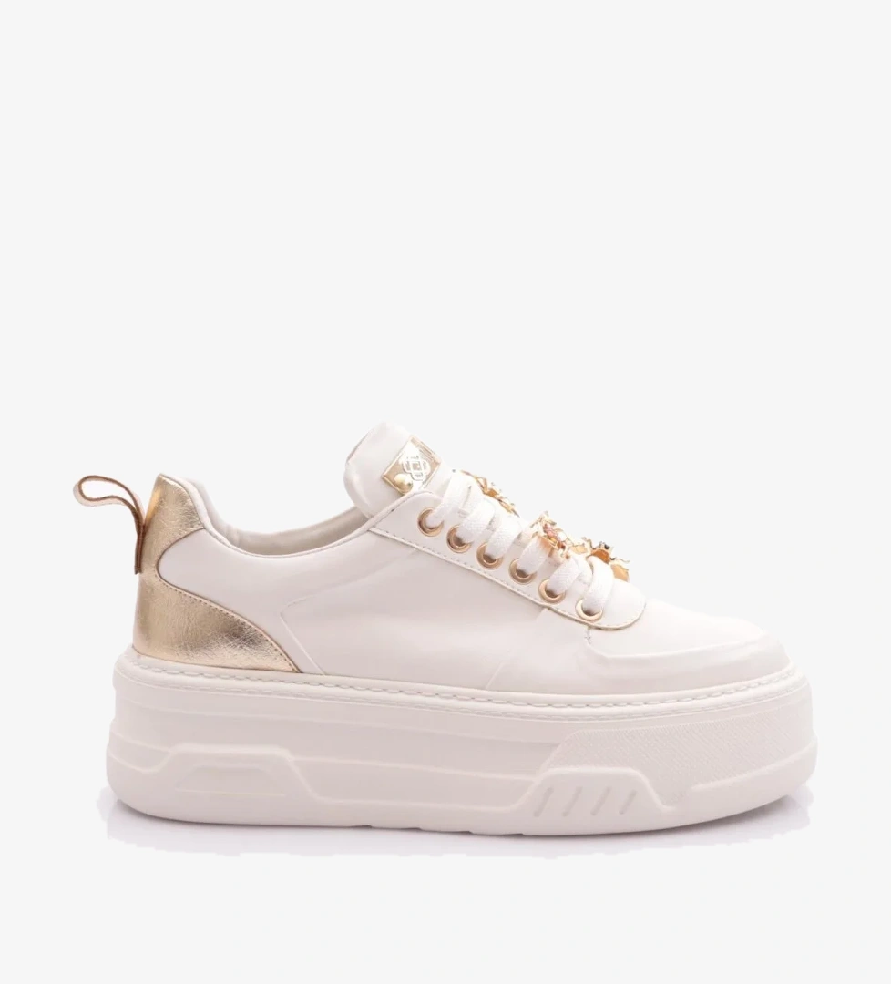 1042 Kadin Kalin Taban Bağcikli Spor Ayakkabi - Görsel 1