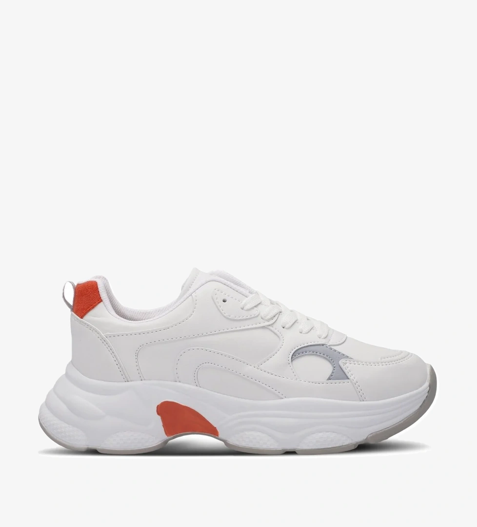 ZUSA Kadın Sneaker Ayakkabı Beyaz / Turuncu