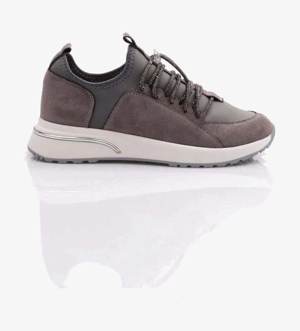 DGN 221 Kadin Taş Bağcikli Sneaker Ayakkabi