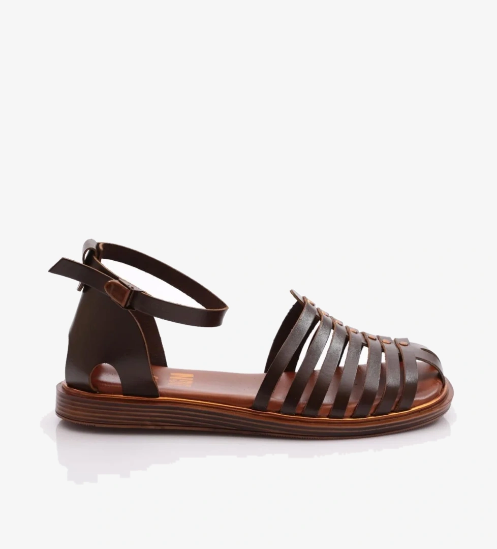 301 Kadin Bilekten Kemer Bağlamali Arkasi Kapali Sandalet - Görsel 1