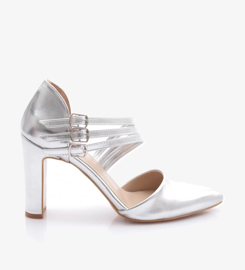 318 Kadin Kalin Topuklu Bileği Kemerli Topuklu Ayakkabi