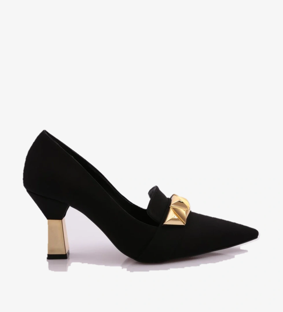 Dgn 30905 Kadin Üçgen Taşli Topuklu Ayakkabi model görseli