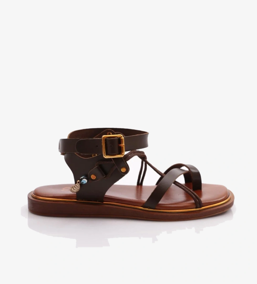 310 Kadin Parmak Arasi Yani Boncuklu Sandalet