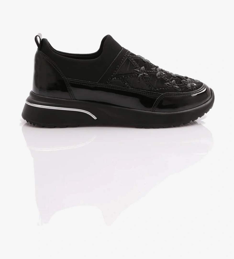 DGN 401 Kadin Çiçek Detayli Sneaker Ayakkabi