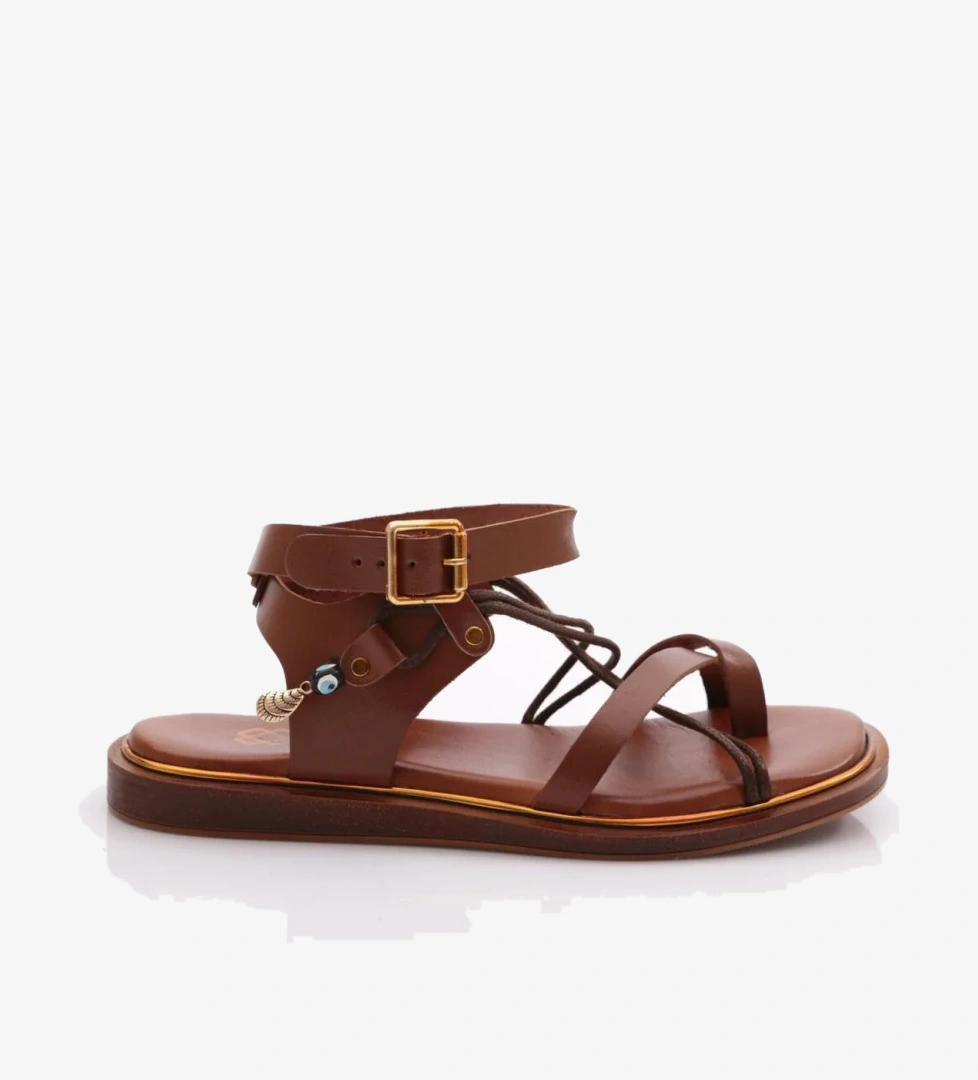 310 Kadin Parmak Arasi Yani Boncuklu Sandalet