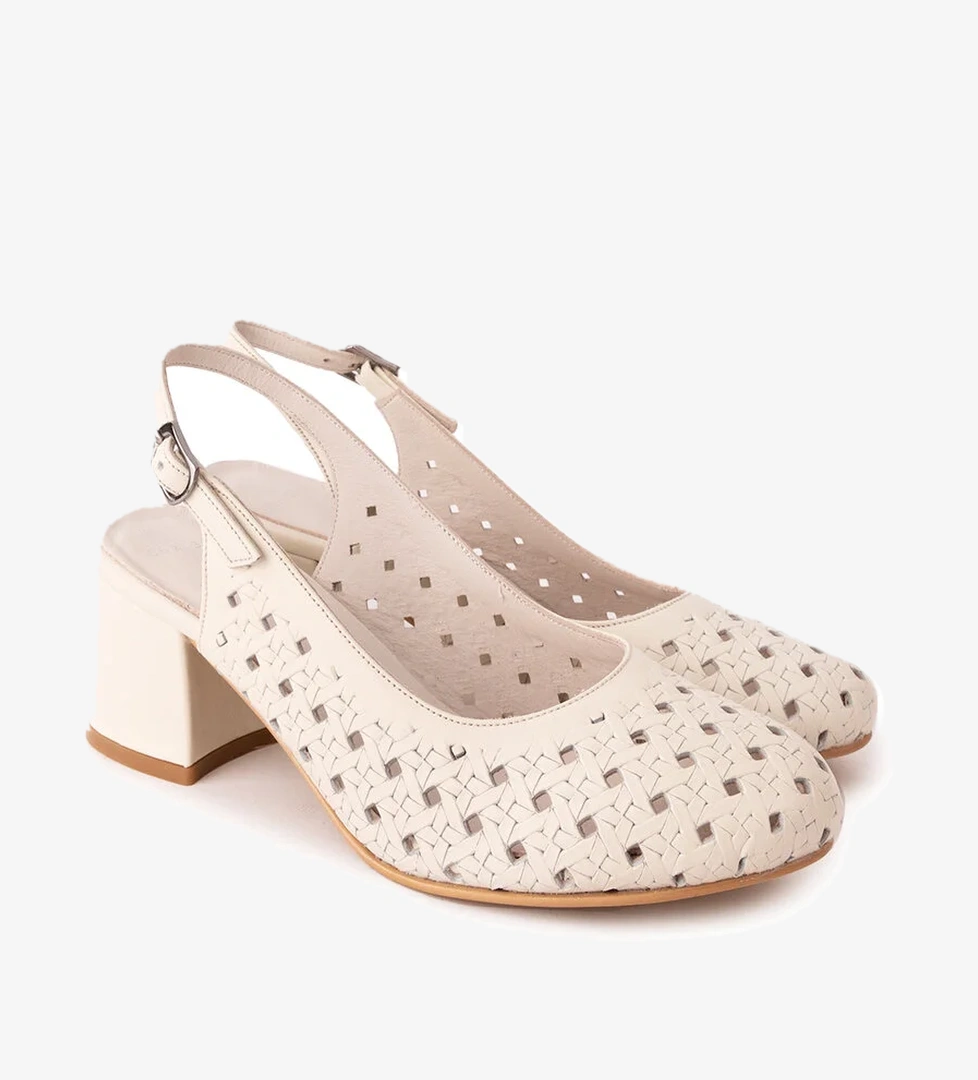 Gondol Hakiki Deri Lazer Kesim Şık Topuklu Ayakkabı şhn.882