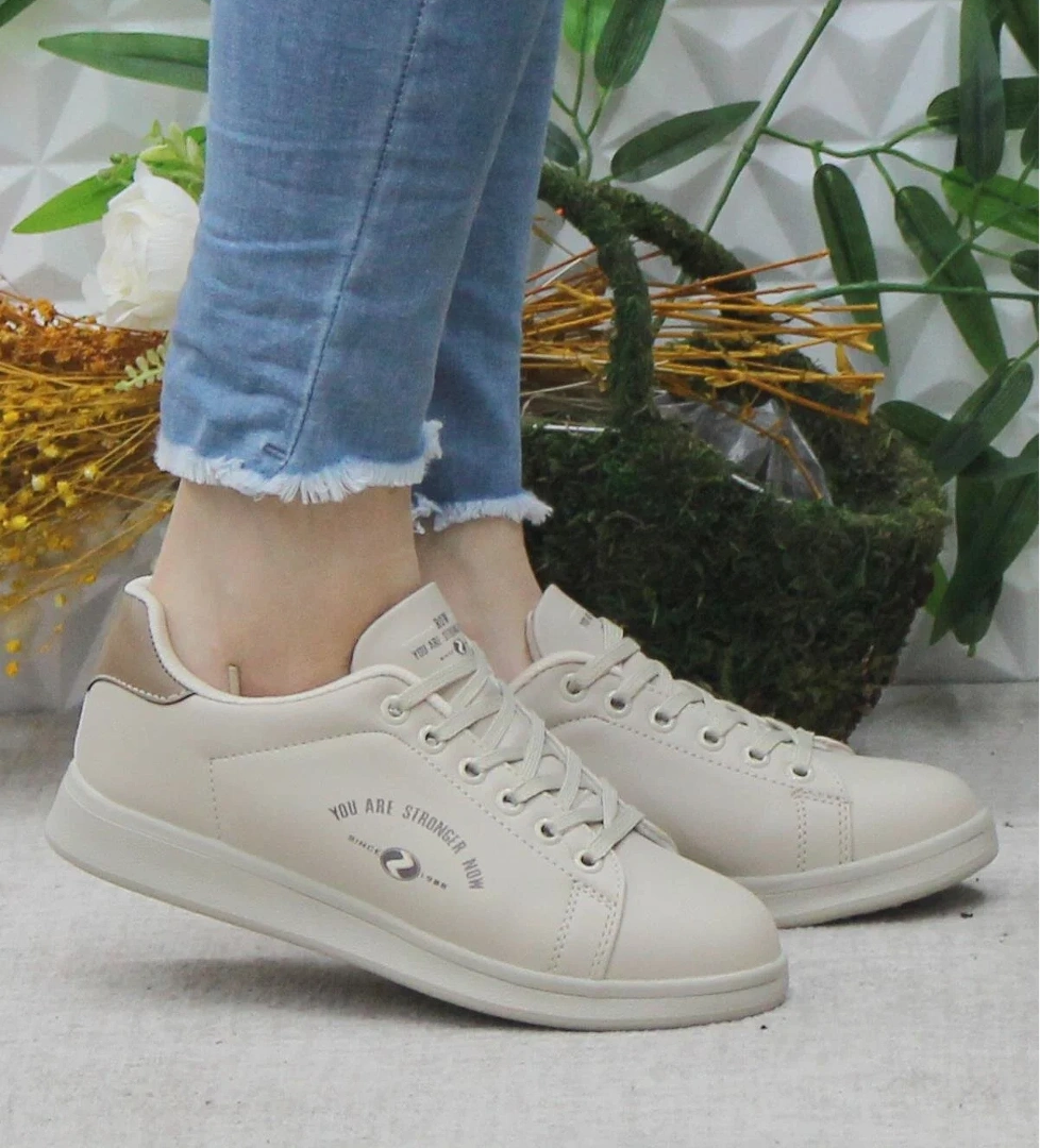 Fort Row Lena Bej Rahat Hafif Sneaker Kadın Spor Ayakkabı model görseli