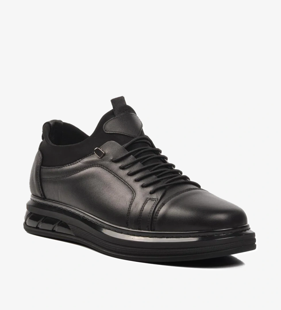 117 Siyah Erkek Hakiki Deri Günlük Ayakkabı