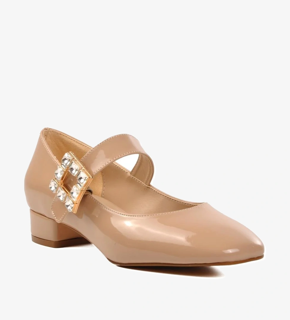 312247 Bej Rugan Kadın Topuklu Ayakkabı - Görsel 1