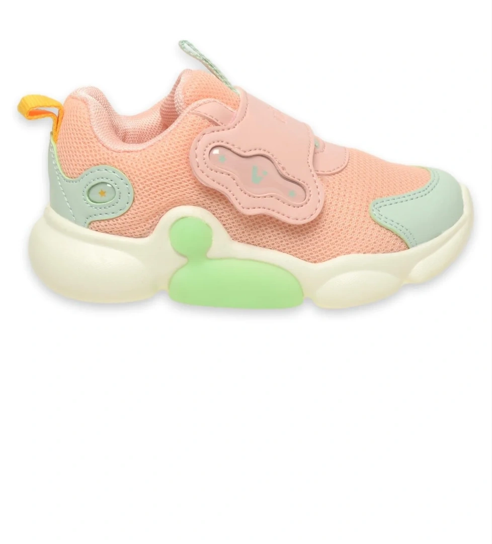 346.P24K335 Gum Patik Işıklı Phylon Pudra Çocuk Spor Ayakkabı - Görsel 1