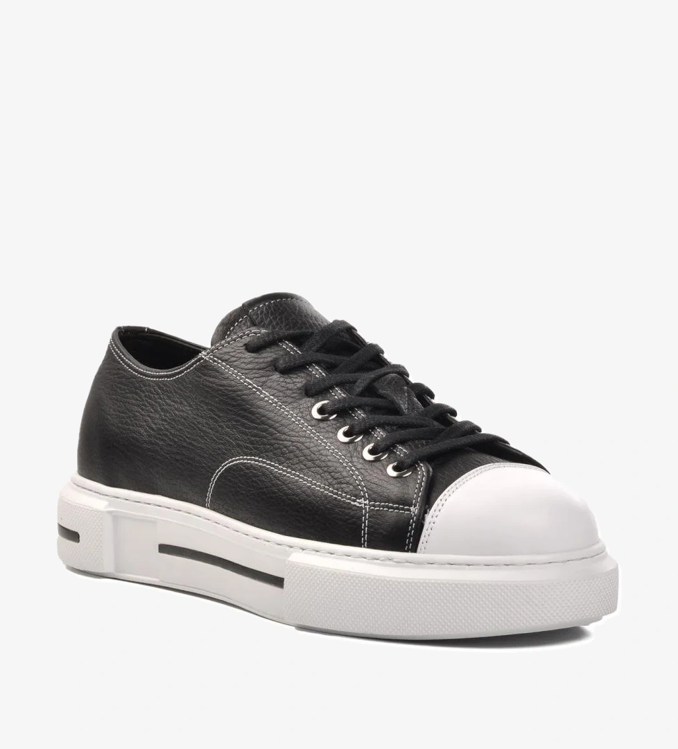 Premium 435 Siyah-Beyaz Geniş Kalıp Erkek Günlük Ayakkabı