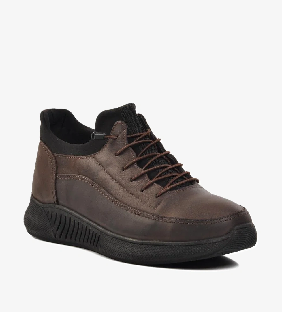 110 Kahve Hakiki Deri Erkek Günlük Ayakkabı